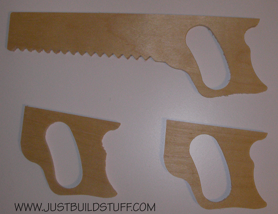 Toy Saw Pieces Cut Using Template