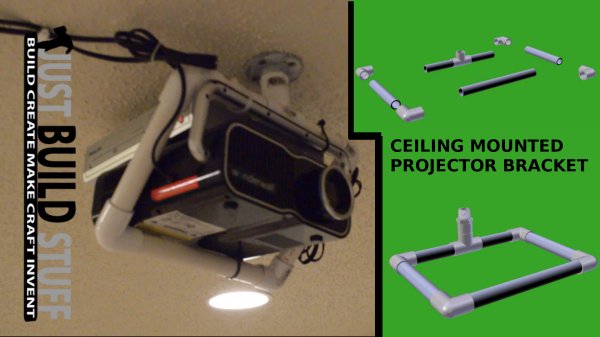 Diy Ceiling Mounted Projector Bracket Made From Pvc